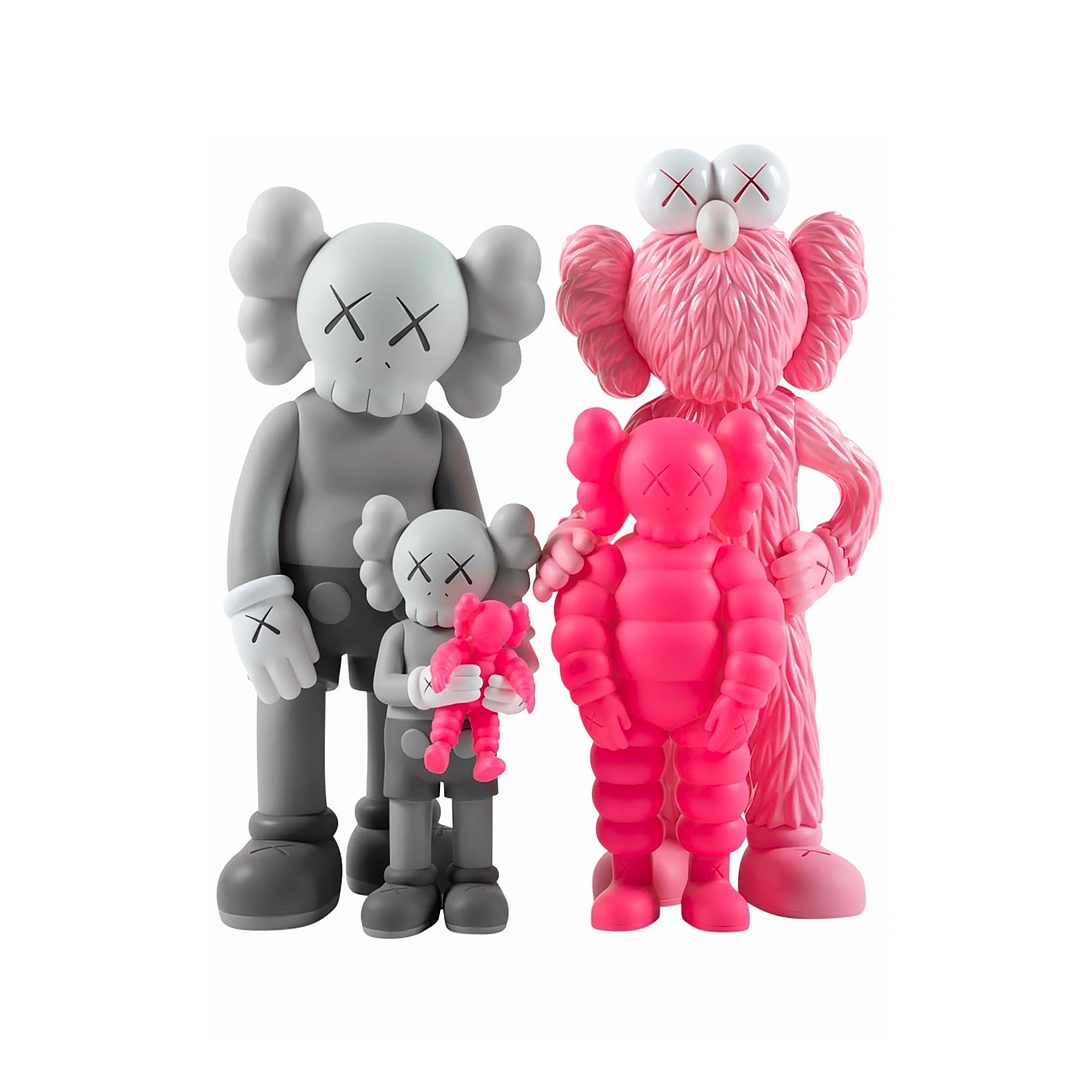 Фото 1: Kaws — KAWS Family Vinyl Figures Grey Pink — доступно в POGO Фото 1: Kaws — KAWS Family Vinyl Figures Grey Pink — доставка рідкісних товарів з-за кордону