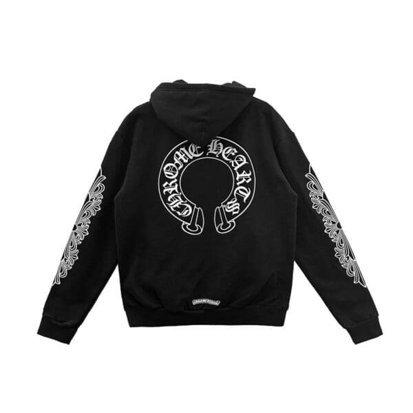 Chrome Hearts Horseshoe Floral Sleeve Zip Up Hoodie