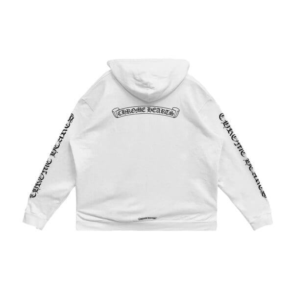 Chrome Hearts White Scroll Zip Up Hoodie White