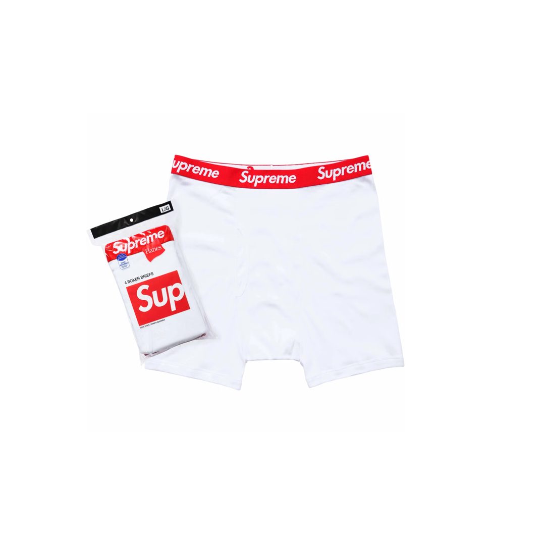 Фото 1: Supreme — Supreme Hanes Boxer Briefs White — доступно в POGO Фото 1: Supreme — Supreme Hanes Boxer Briefs White — доставка рідкісних товарів з-за кордону