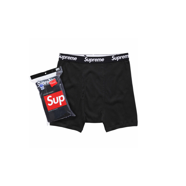 Supreme Hanes Boxer Briefs Black