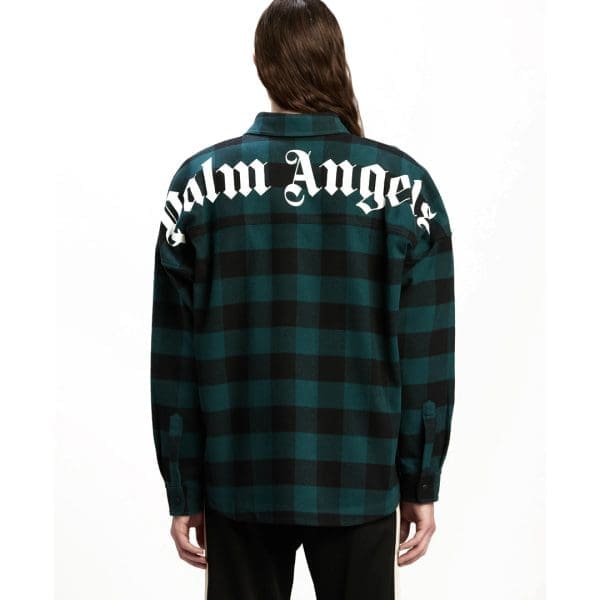 Palm Angels Classic Logo Overshirt Green