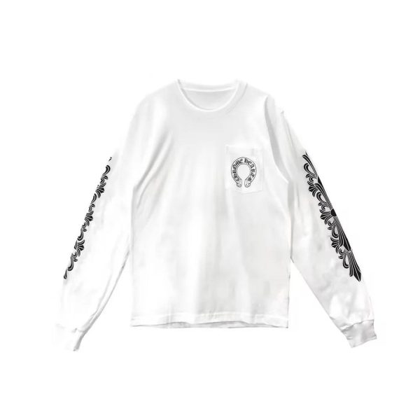 Chrome Hearts White Horseshoe Long Sleeve
