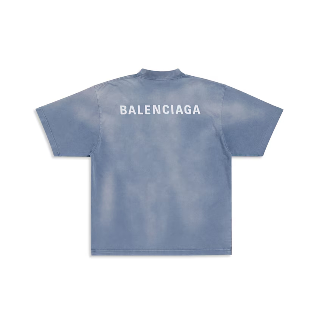 Balenciaga Back T-shirt Medium Fit in Blue