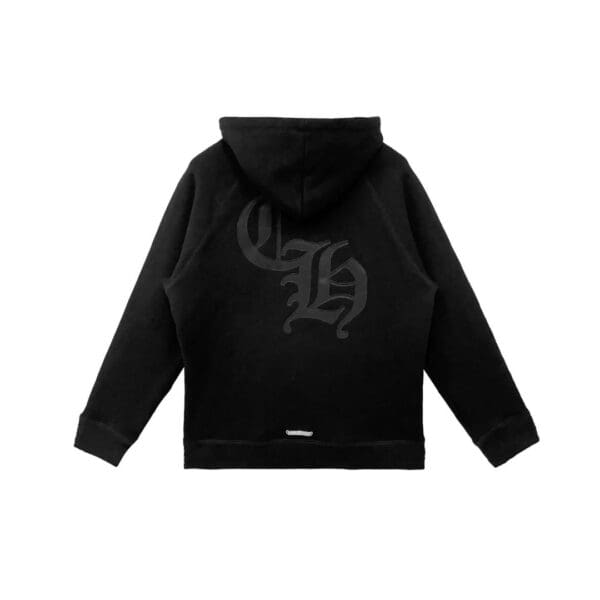 Chrome Hearts Cross Leather Patch Black Pullover Hoodie