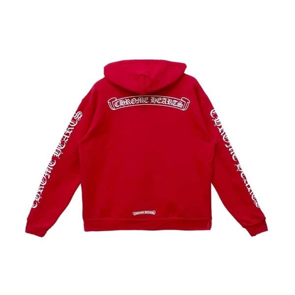 Chrome Hearts Эксклюзивный худи с красным логотипом Scroll