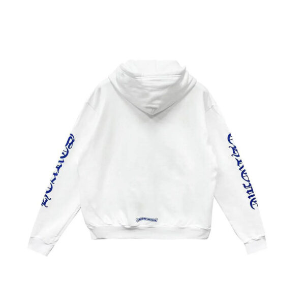 Chrome Hearts Blue Scroll White Zip Up Hoodie