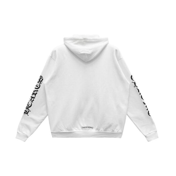 Худи с вертикальным логотипом Chrome Hearts белого цвета