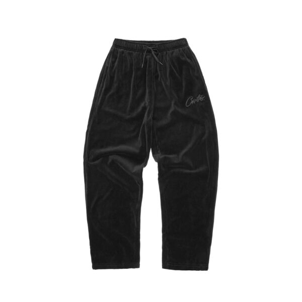 Corteiz Vvs Velour Bottoms Black