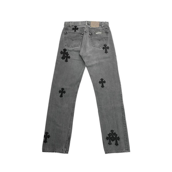 Джинсы Chrome Hearts x Levi’s 501 с крестом, серые