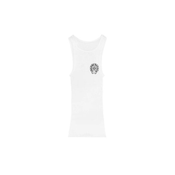 Chrome Hearts Horseshoe Logo White Tank Top