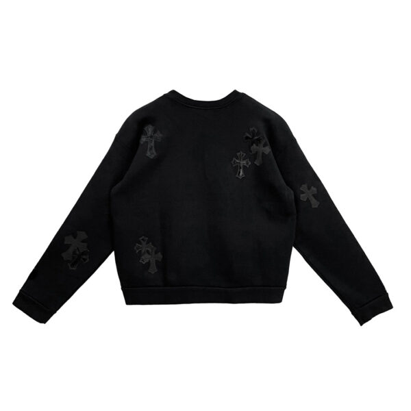 Chrome Hearts Black Patent Leather Cross Sweatshirt