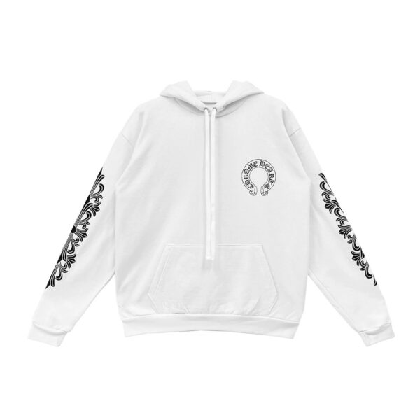 Chrome Hearts White Classic Horseshoe Logo Hoodie