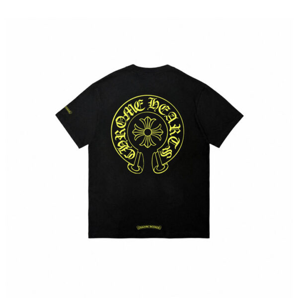 Футболка с карманом черного цвета с неоновым логотипом лошади Chrome Hearts