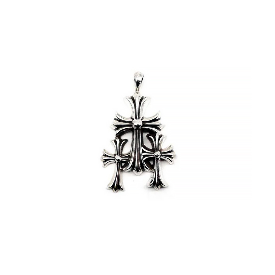 Chrome Hearts Silver Triple Cross Pendant