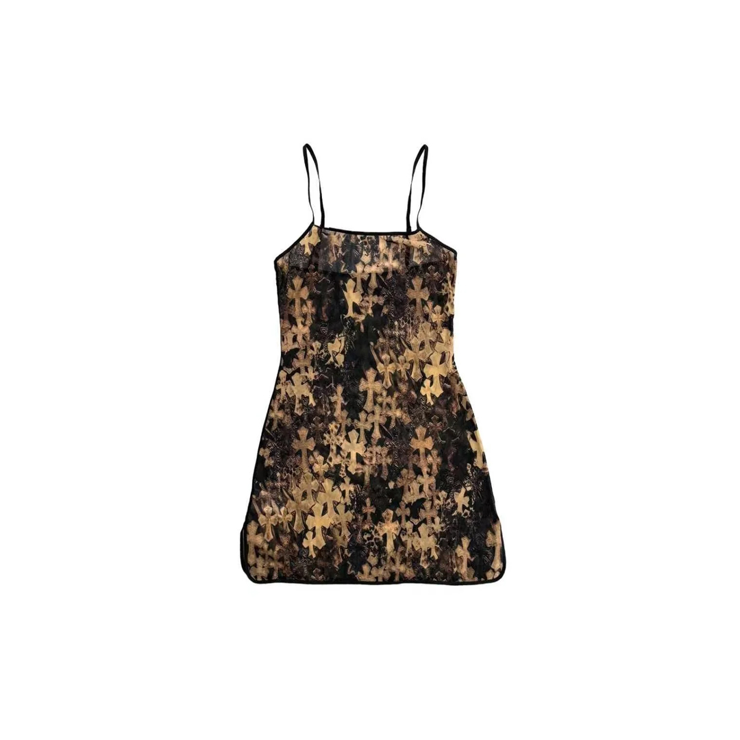 Chrome Hearts All Over Cross Printed Mesh Tank Top