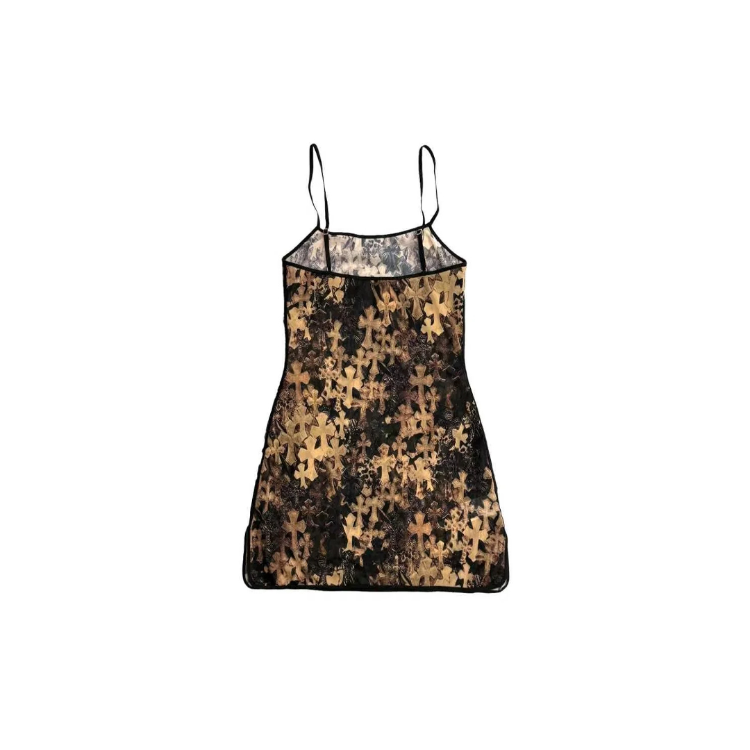 Chrome Hearts All Over Cross Printed Mesh Tank Top