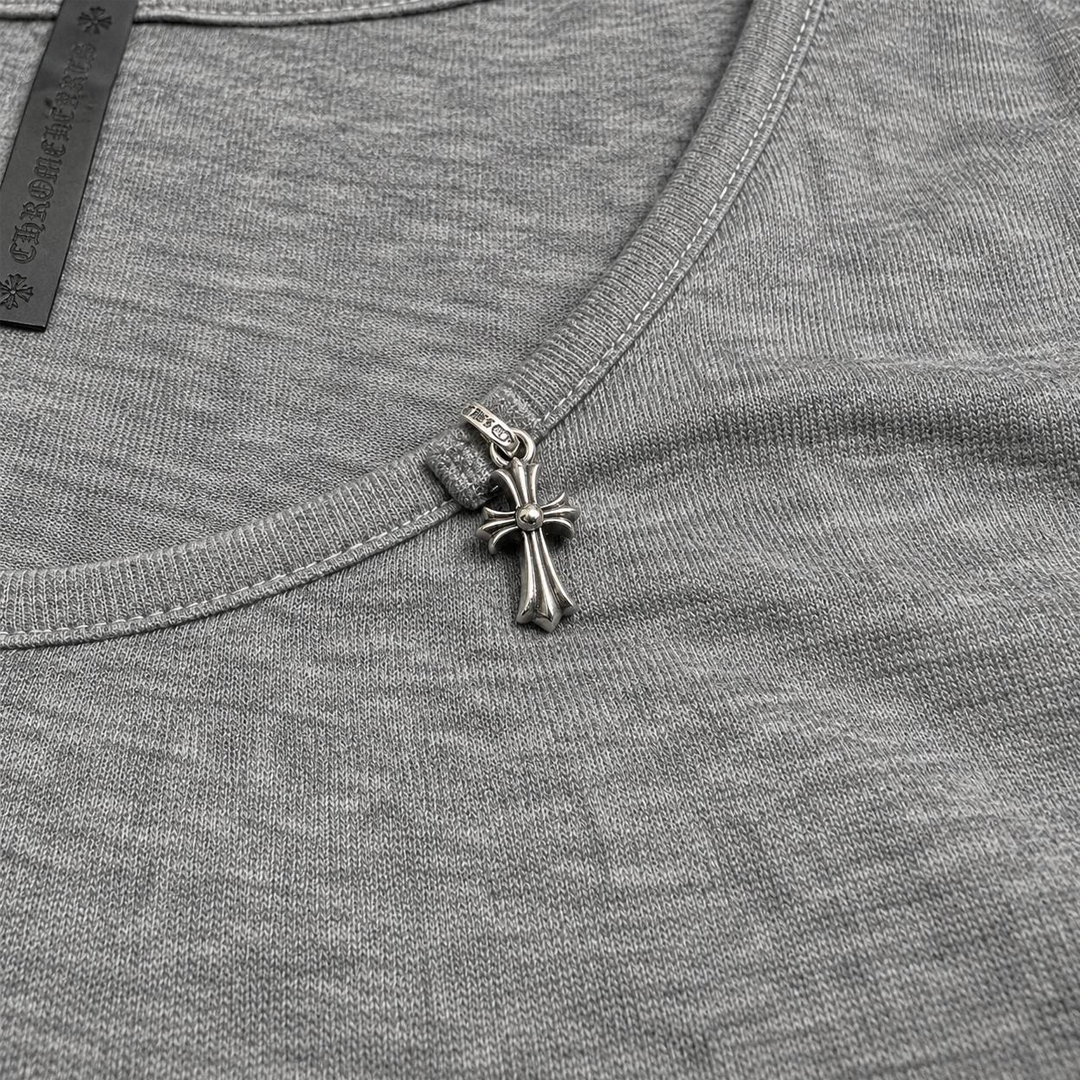 Chrome Hearts Baby Fat Charm Long-Sleeve T-Shirt Grey